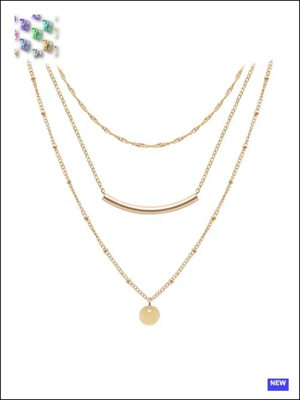 Dainty Layered Choker Necklaces Set Gold Plated Brass Adjustable Chain Layering